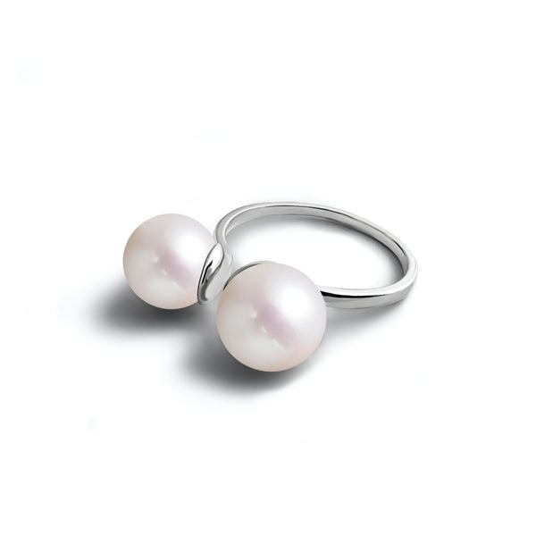 Bague  Perles de Culture d'Eau Douce Argent 925  Taille Ajustable