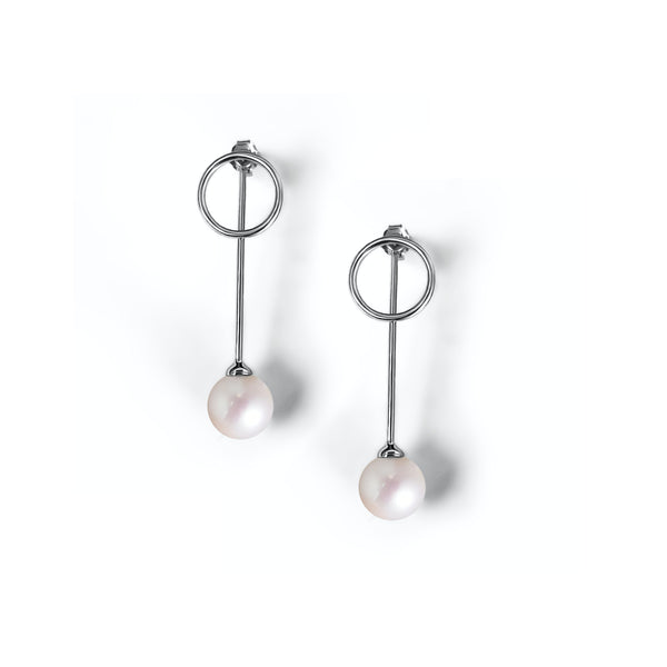 Boucles d'Oreilles  Perles de cultures d'Eau Douce Pendentif  Argent 925