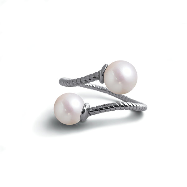 Bague  Perles de Culture d'Eau Douce Argent 925  Taille Ajustable