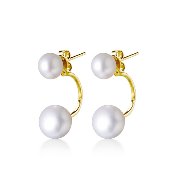 Boucles d'Oreilles  Perles de Cutures d'Eau Douce   Argent 925 Plaqué Or