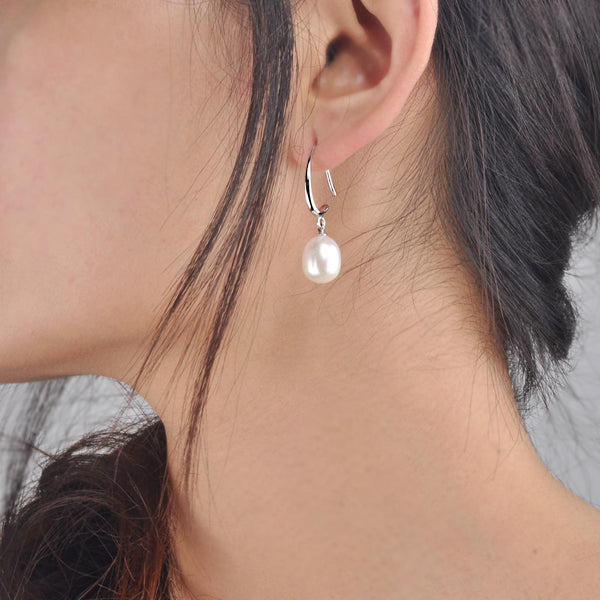 Boucles Dormeuses Majestueuses (11mm) - Neige