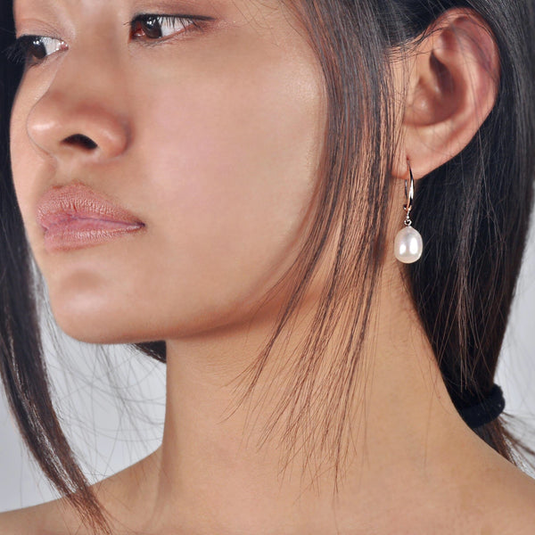 Boucles Dormeuses Majestueuses (11mm) - Neige