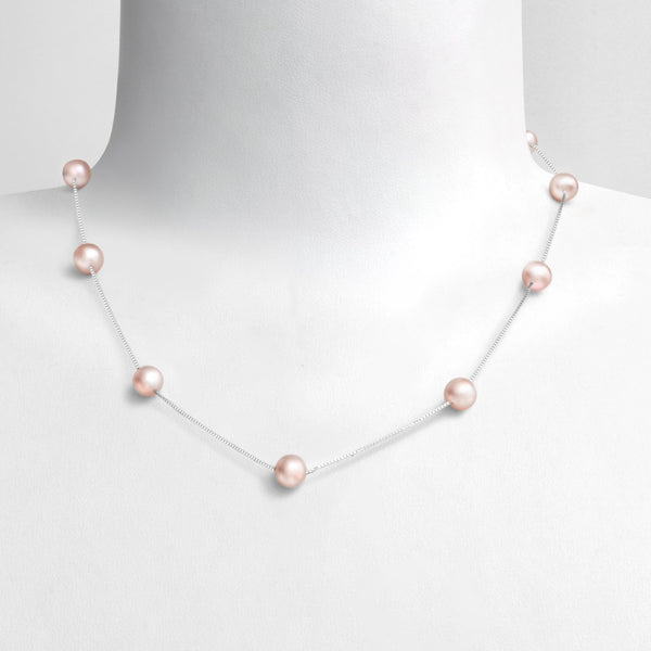Collier  Perles de Culture d'Eau Douce Chaîne Chaîne Argent 925