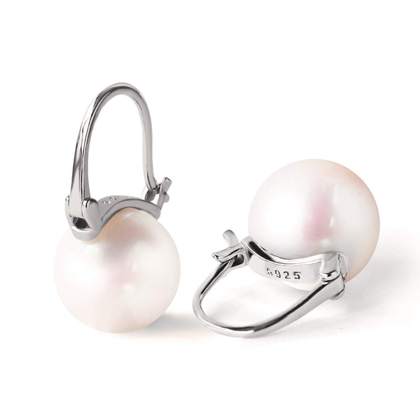 Boucles d'Oreilles  Perles de Cutures d'Eau Douce Pendentif  Argent 925