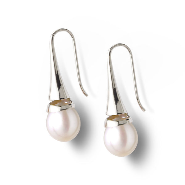 Boucles d'Oreilles  Perles de Cutures d'Eau Douce Pendentif  Argent 925